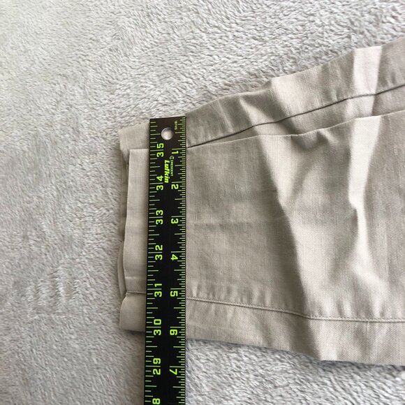 Liz Claiborne Mens Beige Linen-Cotton Blend Flat-Front Pants Size 32s - Picture 12 of 16